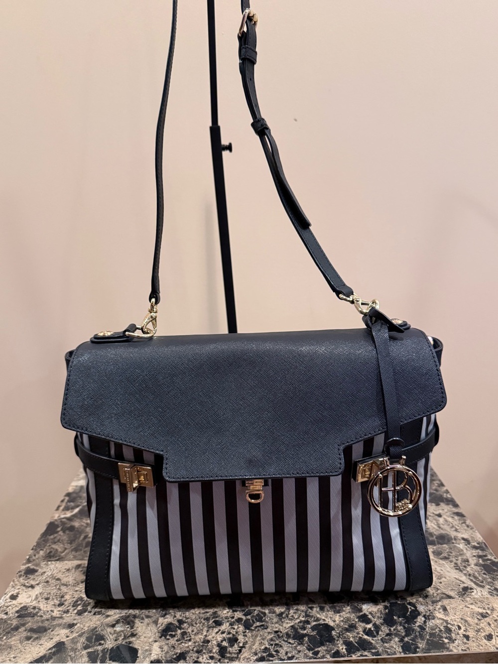 Henri Bendel Influencer Centennial Striped Crossbody - Picture 3 of 16